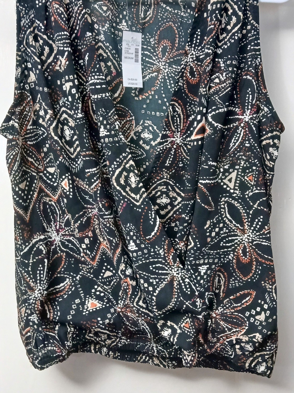 Maurices Black Floral-Print V-Neck Camisole